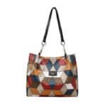 🥳 👜Modna torba typu tote z geometrycznym wzorem i dużą pojemnością - obrazek 13