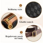 👜 Modna damska torebka na ramię w romby - obrazek 5